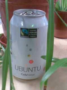 A cola can, branded “Ubuntu Cola”