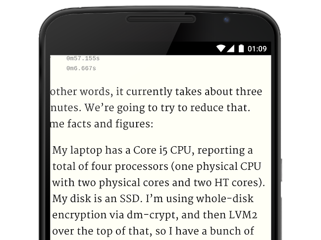 Although some text now fits to the viewport
width, an earlier paragraph has been truncated at the left edge.